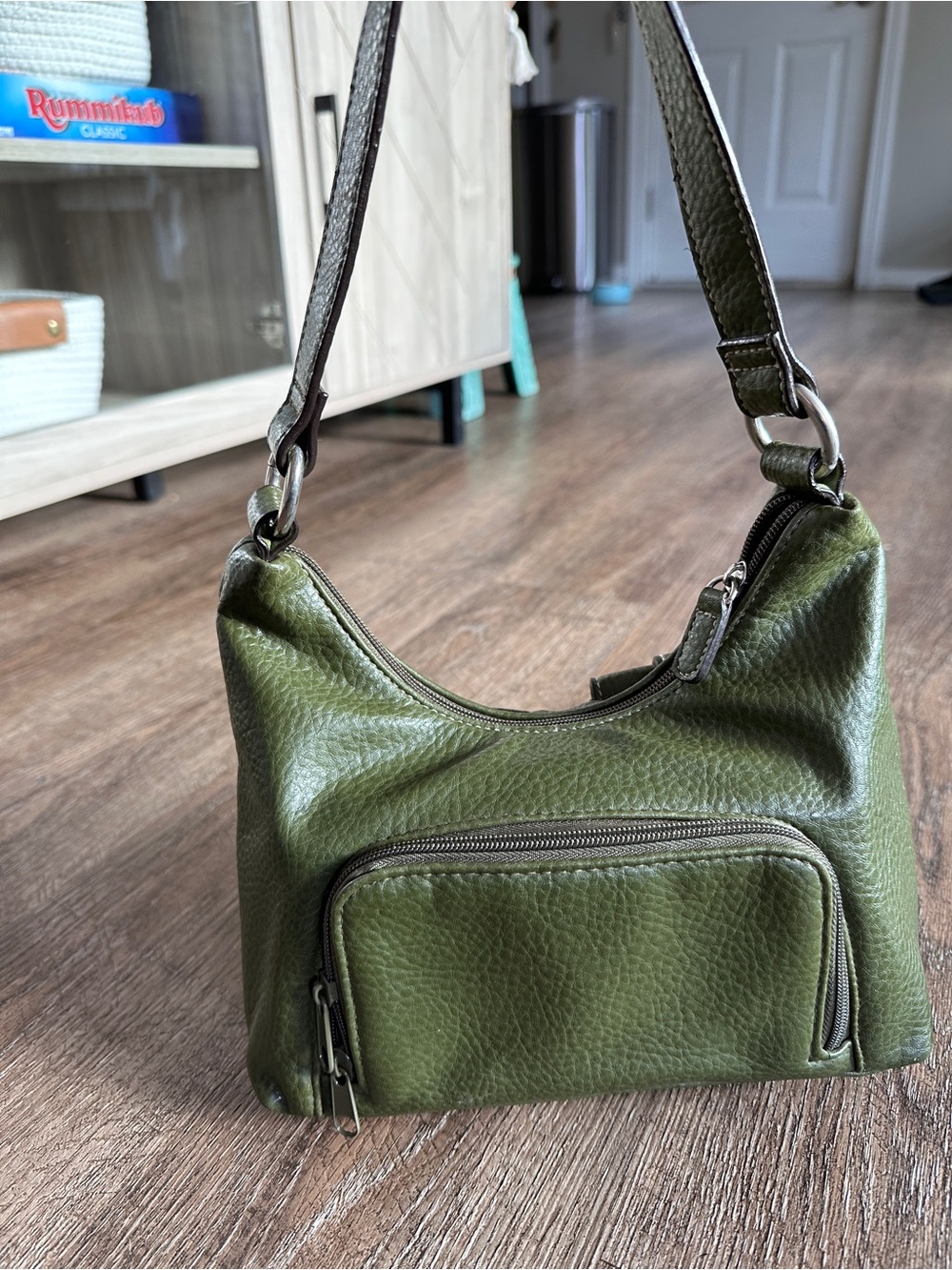 Rosetti Olive Green Faux Leather Shoulder Bag & Matching Wallet Set - Picture 3 of 8